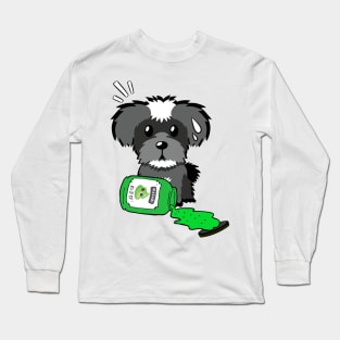 Cute schnauzer Spilled Wasabi sauce Long Sleeve T-Shirt